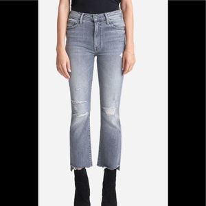 Mother the insider crop step fray size 26